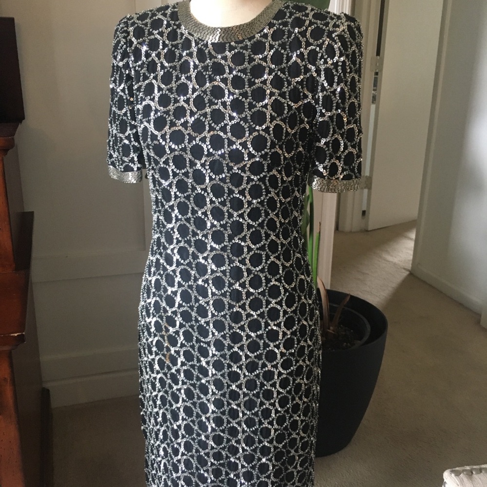 Joan Leslie Evening Sequins & Beaded Dress size 6